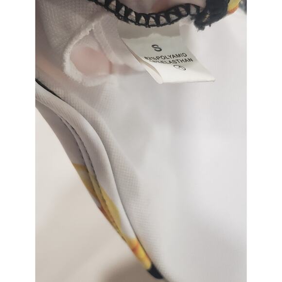 Black Colorful Western Buckle & Gold Chain Swimsuit Bikini Top w Neck Tie Around - Picture 6 of 6